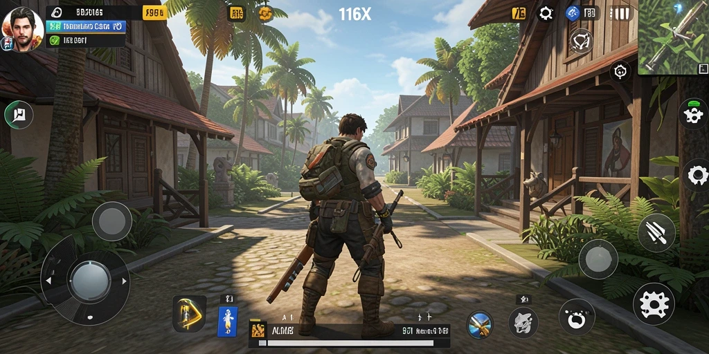 Tangkapan layar yang menunjukkan gameplay simulasi dalam 116X.