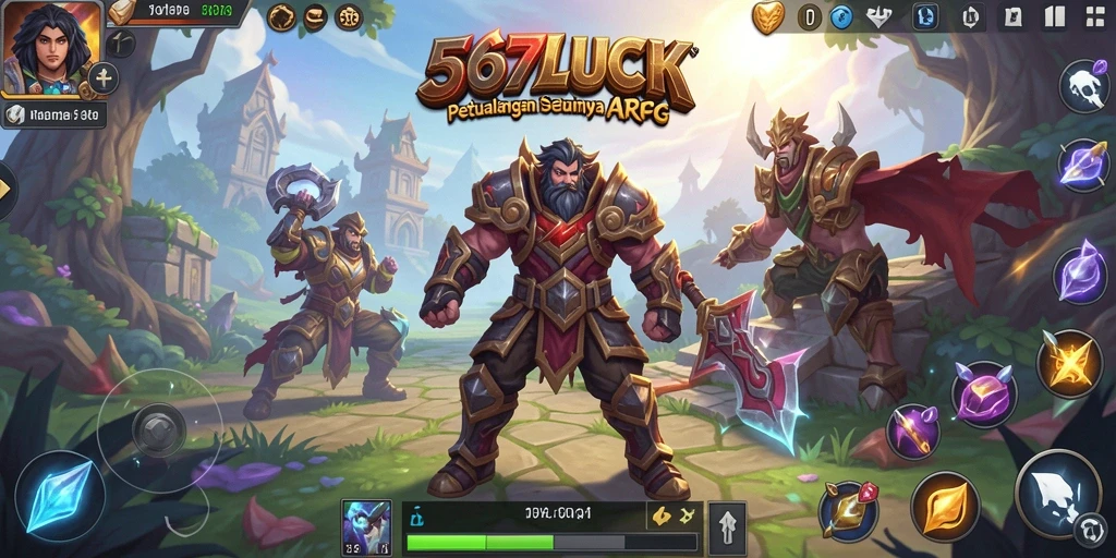 Tangkapan layar utama 567LUCK menampilkan pertarungan seru dengan grafis yang menakjubkan.