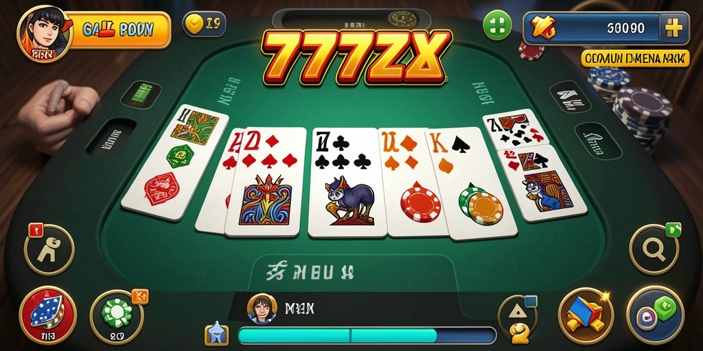 Tampilan gameplay domino yang menarik dan seru.