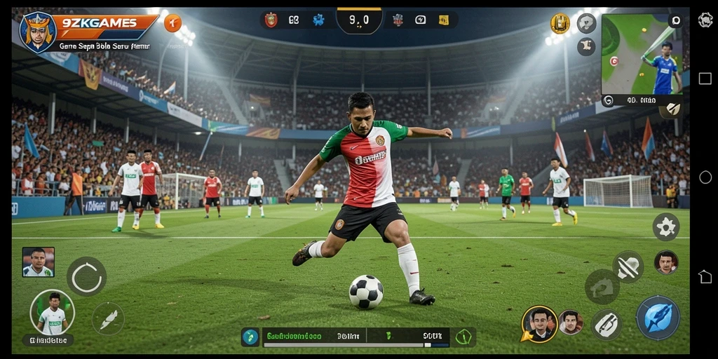 Tangkapan layar gameplay 9ZKGAMES yang menunjukkan aksi pertarungan di lapangan.
