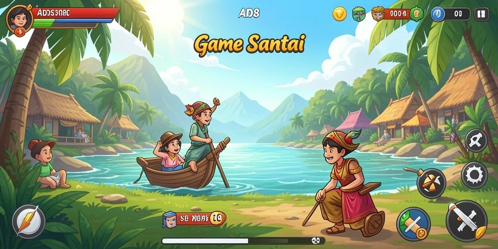 Screenshot menunjukkan permainan seru dan grafis cerah dari ADS508.