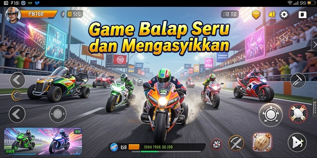 Tampilan gameplay FB168 yang menegangkan dan mendebarkan dalam balapan.