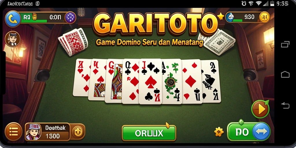 Screenshot GARITOTO menampilkan aksi seru permainan Domino.