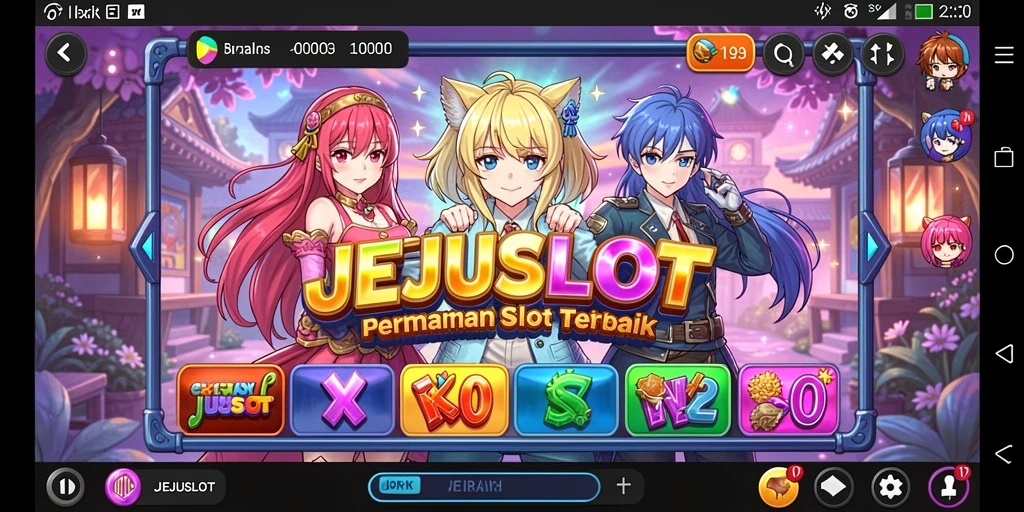 Tampilan visual menarik dari gameplay JEJUSLOT dengan karakter anime.