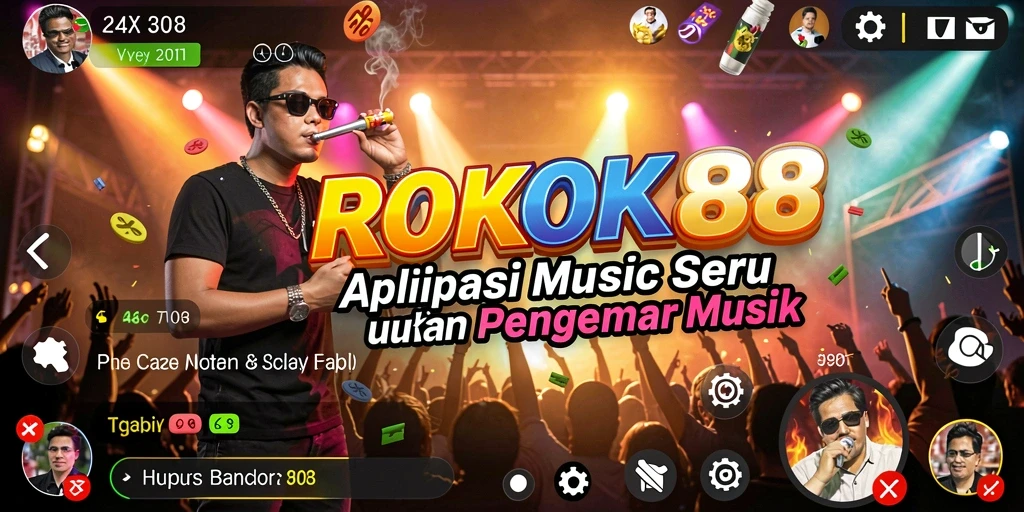 Tampilan gameplay ROKOK88 dengan berbagai fitur musik interaktif.