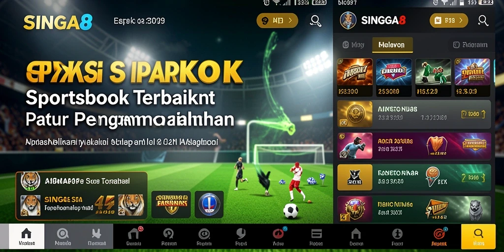 Tampilan antarmuka SINGA8 dengan fitur taruhan olahraga yang menarik.