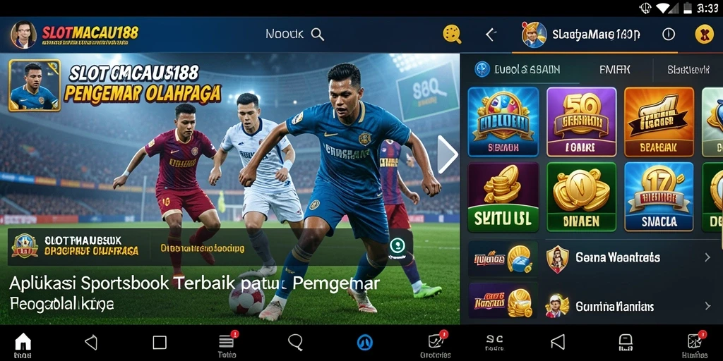 Screenshot gameplay SLOTMACAU188 menampilkan antarmuka taruhan olahraga yang menarik.