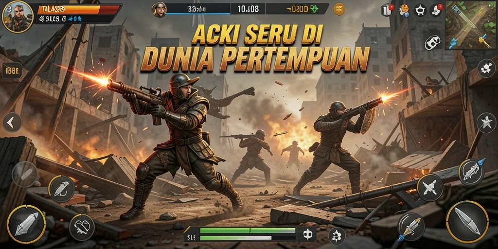 Tangkapan layar menunjukkan gameplay aksi intens di TALAS89.