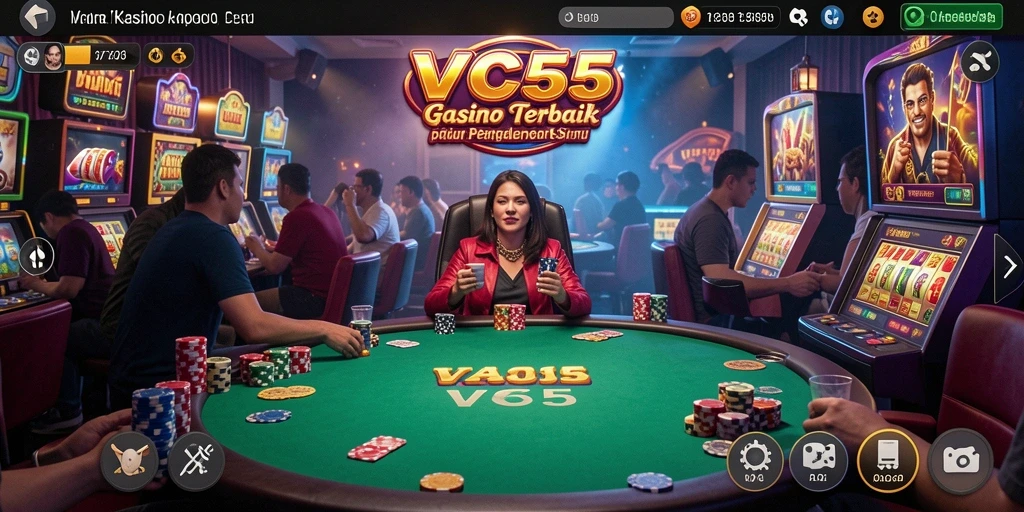 Tampilan gameplay menarik dari VC55, menunjukkan berbagai permainan Kasino.