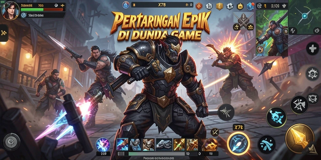 Screenshot menunjukkan aksi pertarungan seru di X78.